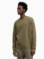 AllSaints Green Statten Crew Jumper - Image 4 of 8