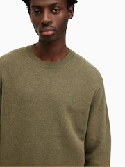 AllSaints Green Statten Crew Jumper - Image 6 of 8