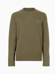 AllSaints Green Statten Crew Jumper - Image 8 of 8