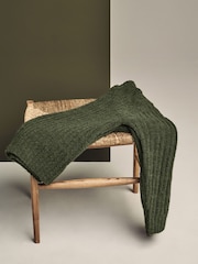 Green Relaxed Fit Bouclé Textured Stripe Crew Jumper - Image 5 of 8