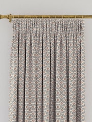 Joules Blue/Creme Floral Foulard Lined Pencil Pleat Pencil Pleat Curtains - Image 3 of 3