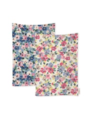 Cath Kidston Painted Pansies Tea 100% Cotton Towels Set Of 4 - Image 1 of 2