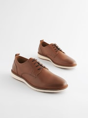 Tan/Brown Leather Derby Shoes - Image 2 of 7