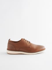 Tan/Brown Leather Derby Shoes - Image 3 of 7