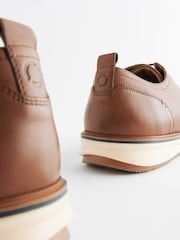 Tan/Brown Leather Derby Shoes - Image 4 of 7