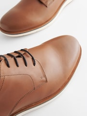 Tan/Brown Leather Derby Shoes - Image 5 of 7
