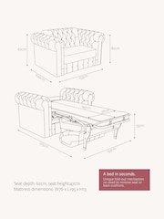 Jay-Be Luxe Velvet Shiraz Red Chesterfield Snuggle Sofa Bed - Image 6 of 6