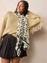 Yellow Dalmation Print Lightweight Scarf - Image 3 of 7