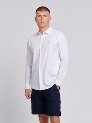 U.S. Polo Assn. White Linen Blend Mens Shirt - Image 1 of 7