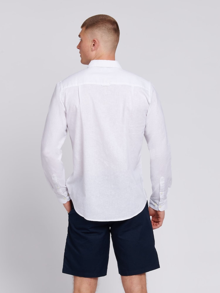 U.S. Polo Assn. White Linen Blend Mens Shirt - Image 2 of 7