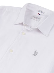 U.S. Polo Assn. White Linen Blend Mens Shirt - Image 7 of 7