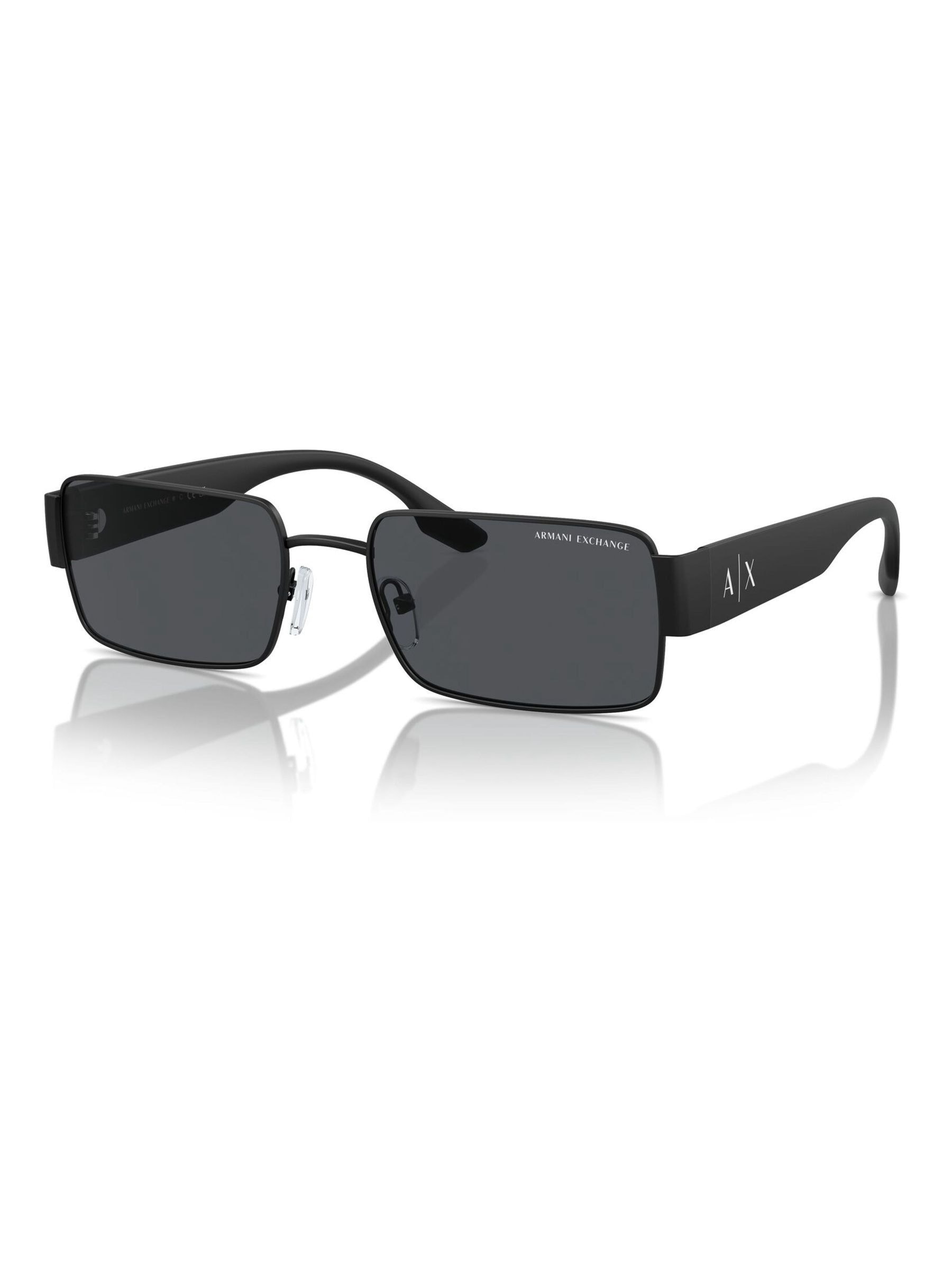Buy Armani Exchange Black AX2052S Rectangle Sunglasses from the