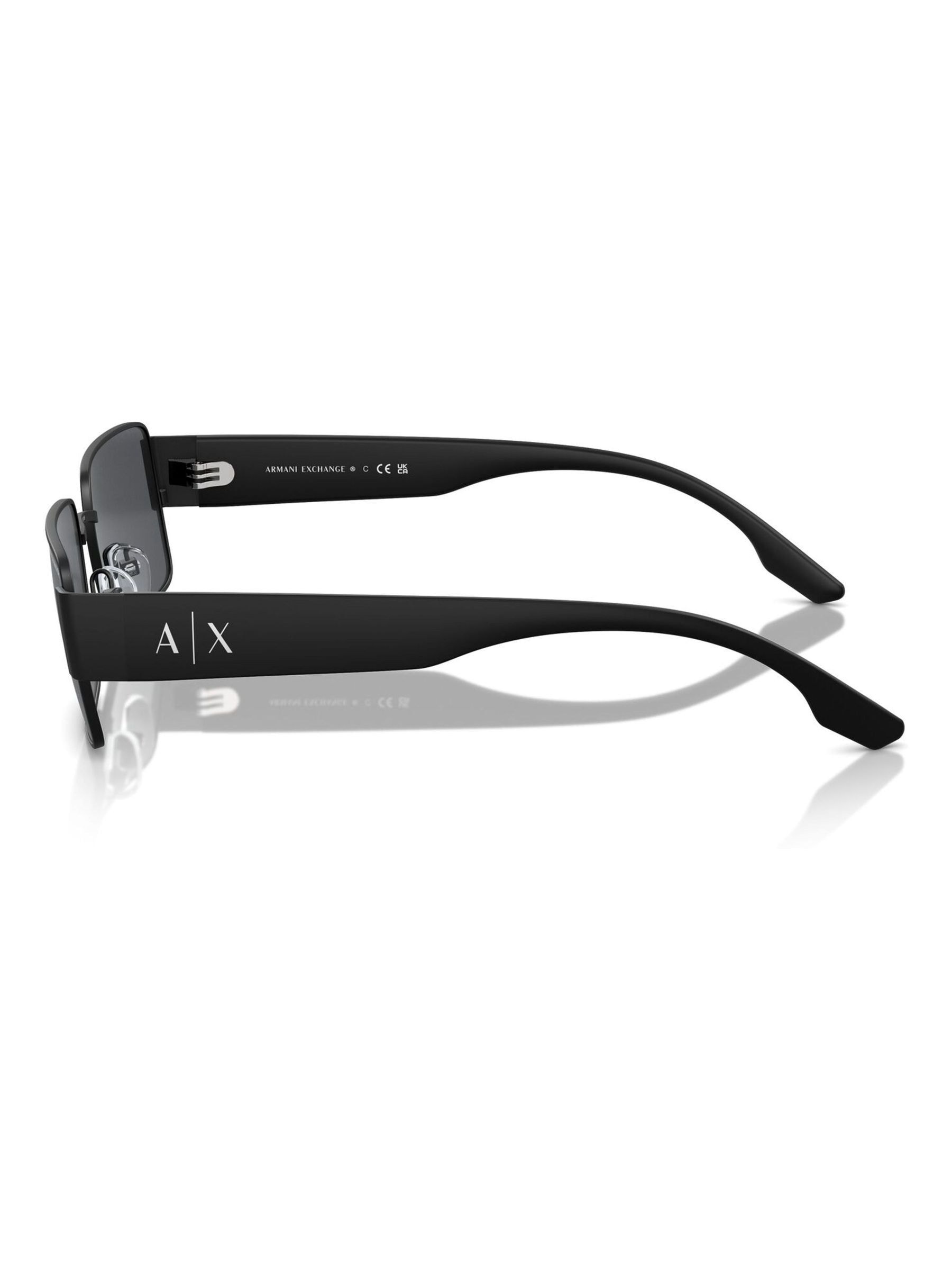 Buy Armani Exchange Black AX2052S Rectangle Sunglasses from the