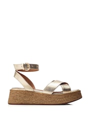 Metallic - Moda in Pelle Pashyn Riemensandalen mit Keilsohle - Bild 1 von 4
