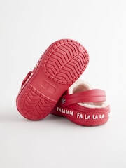 Red Christmas Lined Clog Slippers - Image 7 of 8