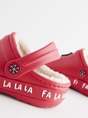 Red Christmas Lined Clog Slippers - Image 8 of 8