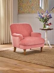 Laura Ashley Baron Chenille Old Rose Pink Clipsham Accent Chair - Image 1 of 8