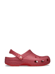 Crocs Red Classic Glitter Clogs - Image 1 of 6