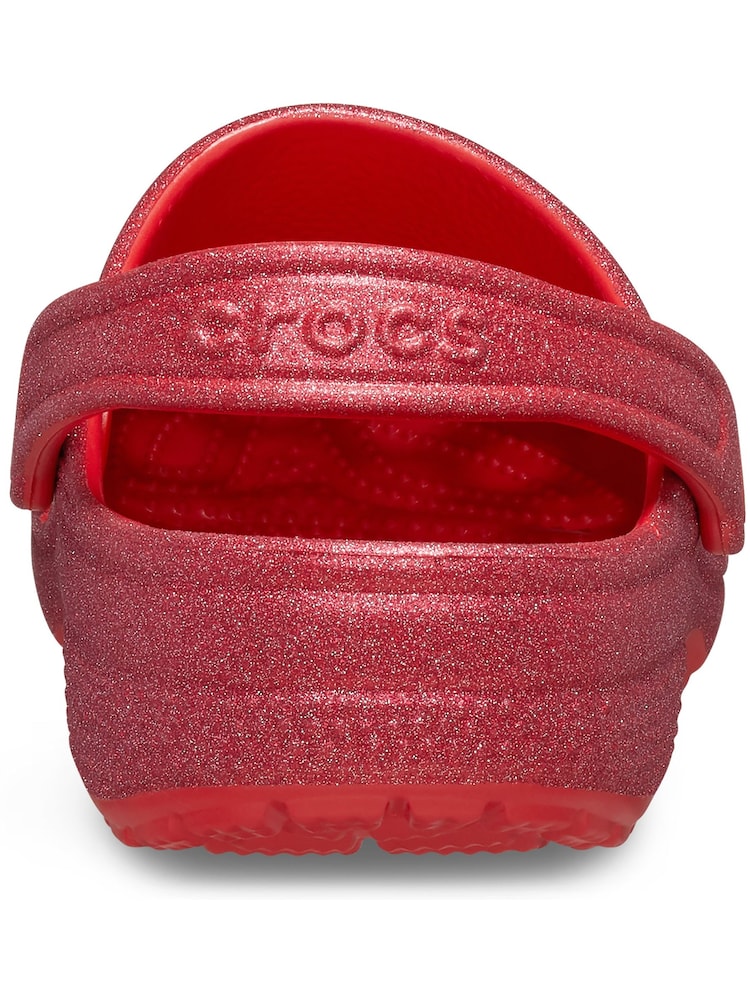 Crocs Red Classic Glitter Clogs - Image 2 of 6