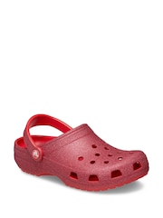Crocs Red Classic Glitter Clogs - Image 3 of 6