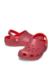 Crocs Red Classic Glitter Clogs - Image 4 of 6