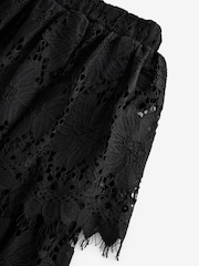 Black Lace Tiered Maxi Skirt - Image 6 of 7