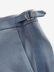Bleu moyen - Coupe ajustée Tuxedo Pantalon de costume - Image 10 of 10