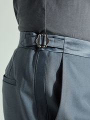 Bleu moyen - Coupe ajustée Tuxedo Pantalon de costume - Image 5 of 10