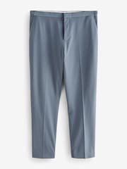 Bleu moyen - Coupe ajustée Tuxedo Pantalon de costume - Image 6 of 10