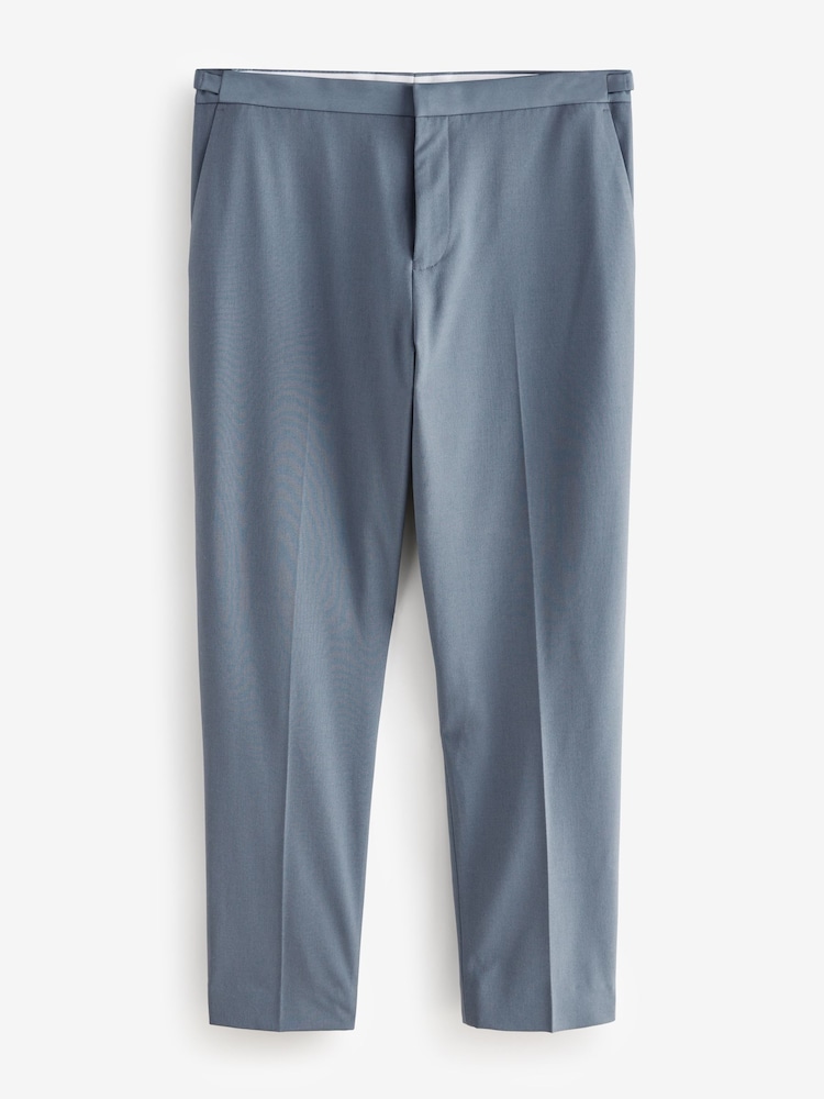 Bleu moyen - Coupe ajustée Tuxedo Pantalon de costume - Image 6 of 10