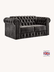 Jay-Be Luxe Velvet Steel Grey Chesterfield 2 Seater Sofa Bed - Image 2 of 6