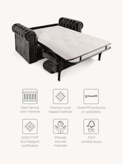 Jay-Be Luxe Velvet Steel Grey Chesterfield 2 Seater Sofa Bed - Image 3 of 6