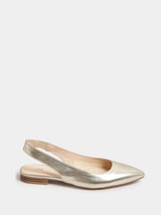 Long Tall Sally Gold Flat Point Slingback Shoes - Image 2 of 5