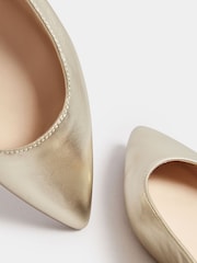 Long Tall Sally Gold Flat Point Slingback Shoes - Image 5 of 5