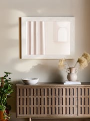 White Stone Effect Over Mantel Wall Mirror - Image 1 of 6