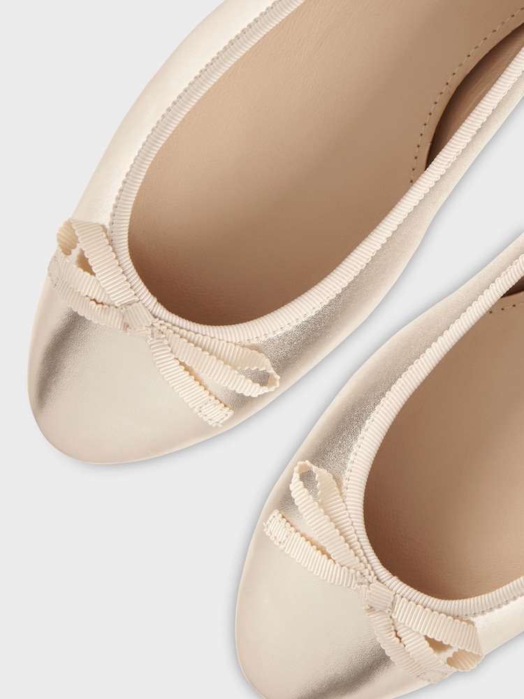 Hobbs Gold Lisa Ballerinas - Image 3 of 3