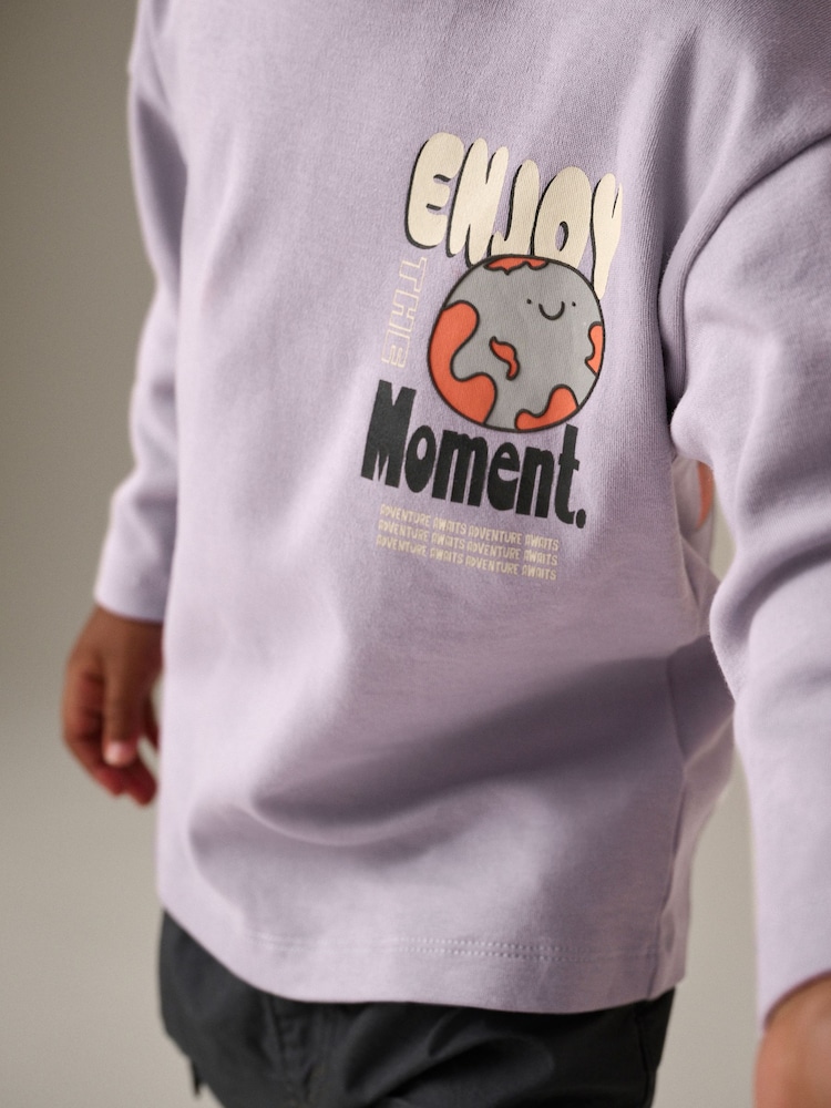 Lilac Purple Long Sleeve T-Shirt (3mths-7yrs) - Image 2 of 6