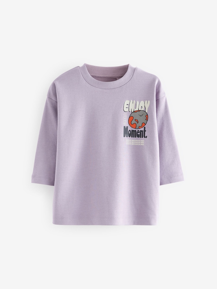 Lilac Purple Long Sleeve T-Shirt (3mths-7yrs) - Image 3 of 6