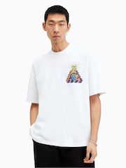 All Saints White Plateau Short Sleeve Crew Neck T-Shirt - Image 1 of 6