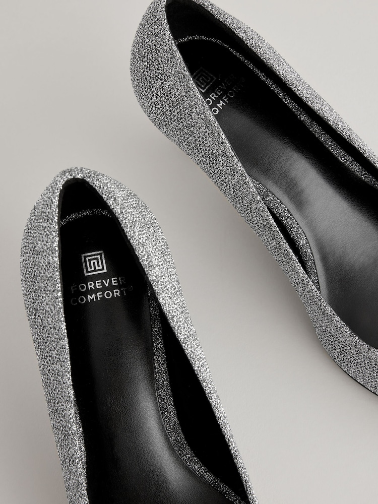Silver Forever Comfort® Jewel Kitten Heels - Image 6 of 7
