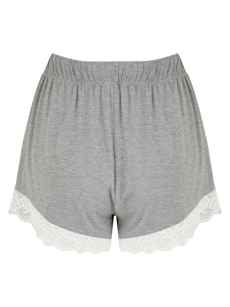 Hellgrau - Pour Moi Sofa Loves Lace Soft Jersey-Shorts - Bild 5 von 5 Hellgrau - Pour Moi Sofa Loves Lace Soft Jersey-Shorts - Bild 5 von 5