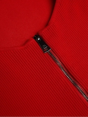 Ted Baker Red Oliviha Rib Engineered Skater Dress - Image 5 of 5