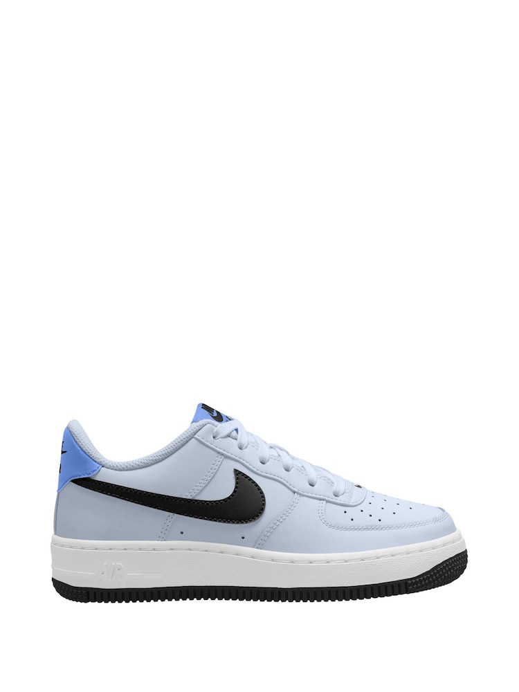 Nike Light Blue Air Force 1 Youth Trainers - Image 1 of 11