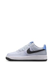 Nike Light Blue Air Force 1 Youth Trainers - Image 4 of 11