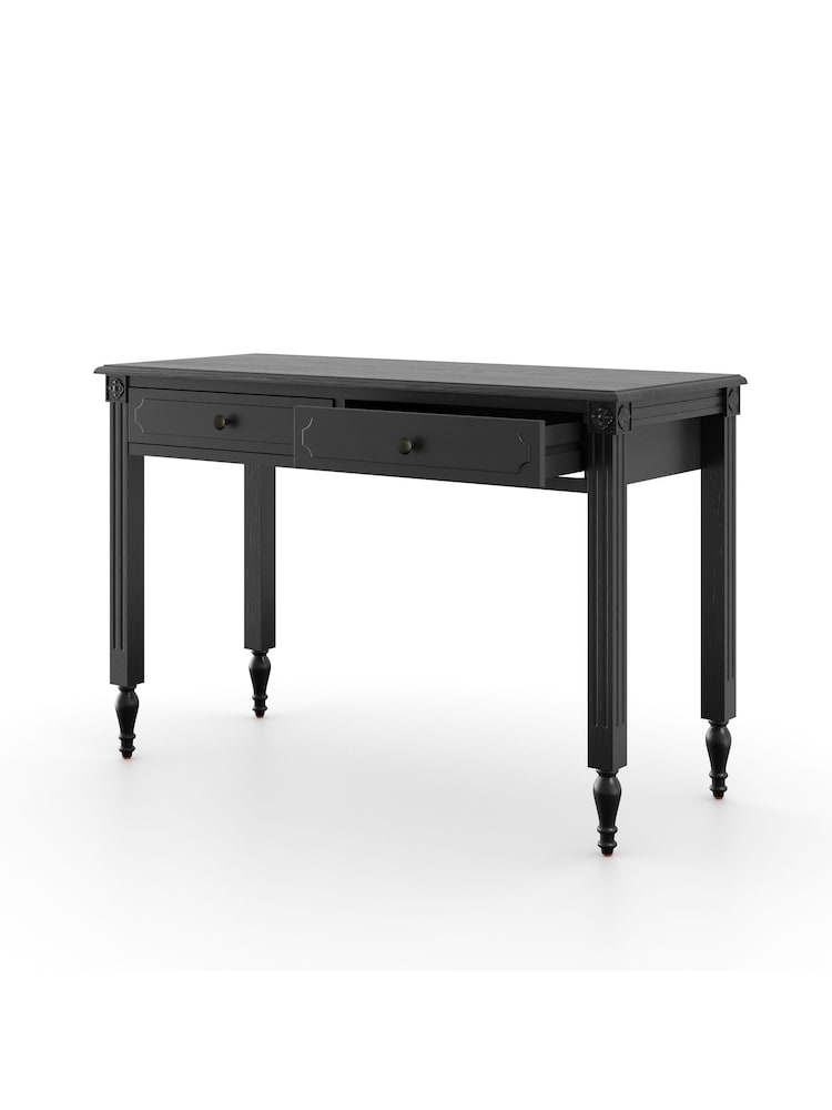Feather & Black Black Casterton Wooden Dressing Table and Stool - Image 2 of 3
