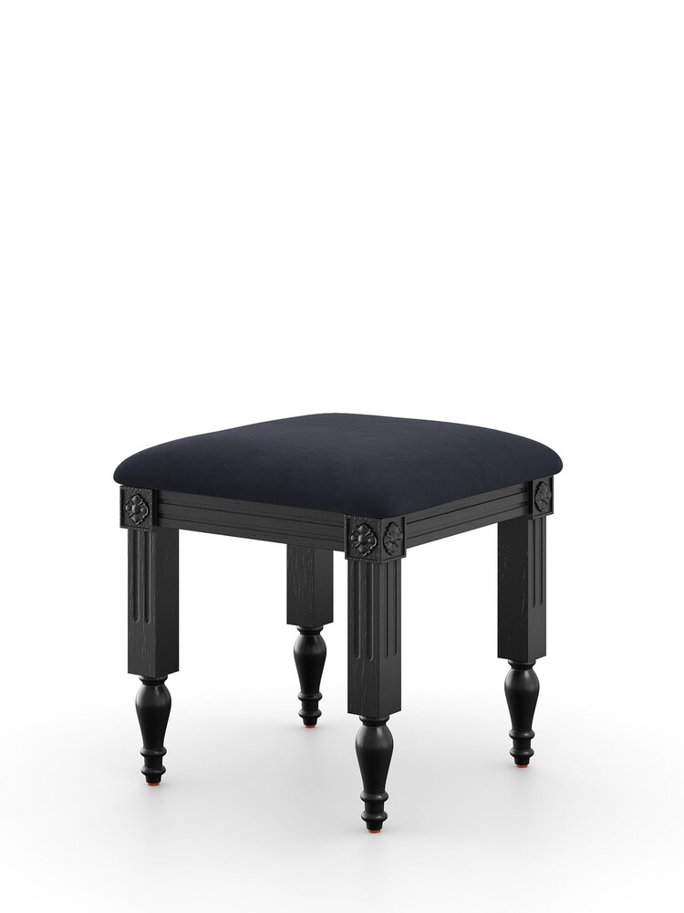 Feather & Black Black Casterton Wooden Dressing Table and Stool - Image 3 of 3