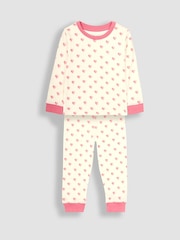 JoJo Maman Bébé Cream Heart Jersey Pyjamas - Image 3 of 7