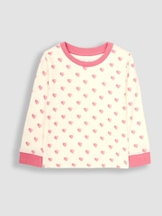JoJo Maman Bébé Cream Heart Jersey Pyjamas - Image 4 of 7