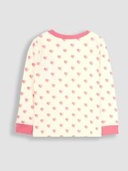 JoJo Maman Bébé Cream Heart Jersey Pyjamas - Image 5 of 7