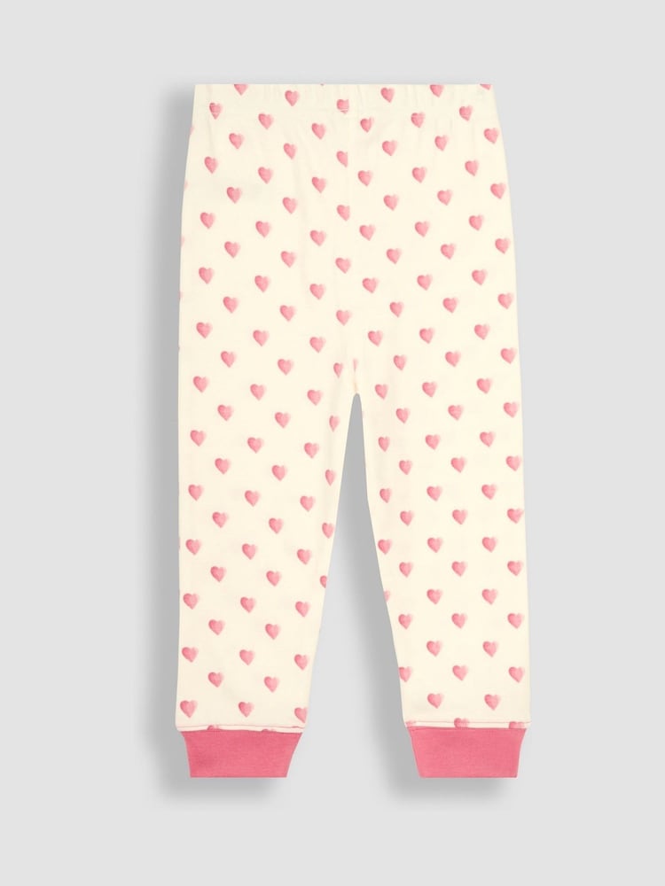 JoJo Maman Bébé Cream Heart Jersey Pyjamas - Image 7 of 7
